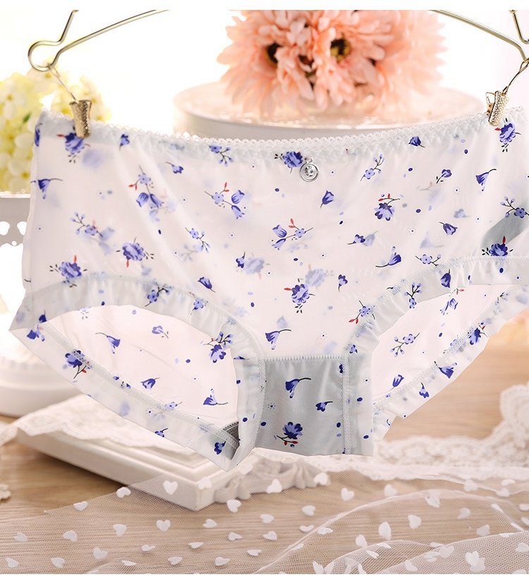 Băng lụa liền mạch eo thấp gợi cảm sữa lụa in ren cô gái quần lót thoáng khí phụ nữ bán buôn các mẫu đồ lót gợi cảm