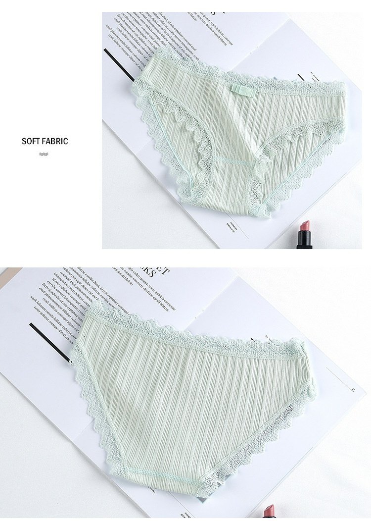 Đồ lót cotton nữ ren eo thấp thoáng khí liền mạch gợi cảm 100% cotton 裆 quần lót thô nữ bán buôn quần xi líp