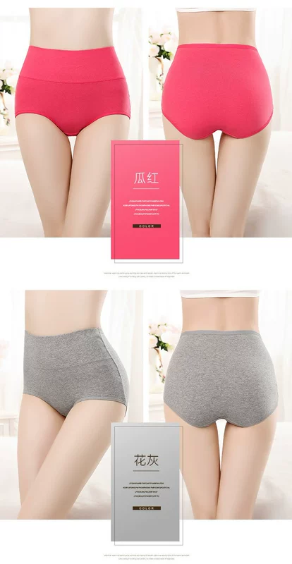 Mô hình nổ 100% cotton waist Quần lót eo cao nữ cotton nhíp bụng phụ nữ sau sinh thoáng khí bán buôn