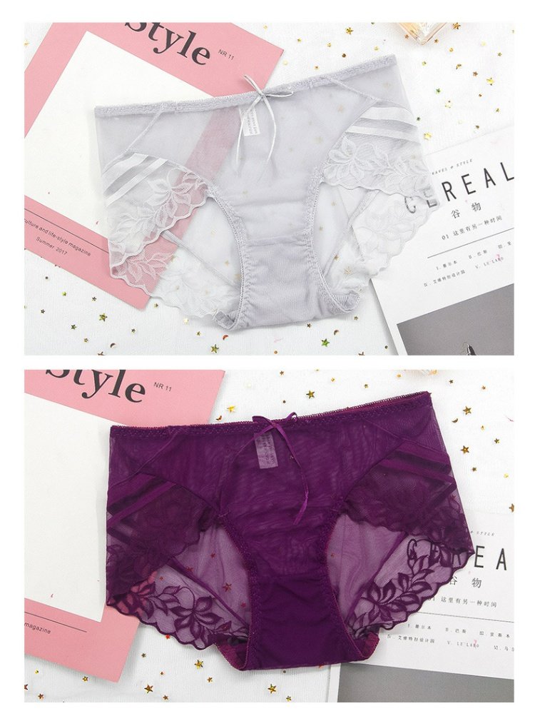 Đồ lót nữ Áo lót nữ ren gợi cảm cotton nóng bỏng underwear Đồ lót lưới ở eo không có dấu vết tam giác bán buôn quần lót su