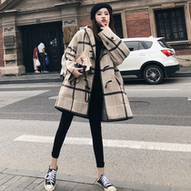 A new college wind hood cloth coat for a young girl in autumn and winter 2021