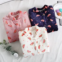 Bộ đồ ngủ nữ Flannel Tops One Piece Dày Coral Velvet Pyjama Tops Áo khoác mùa đông ấm áp cho nữ thời trang nam