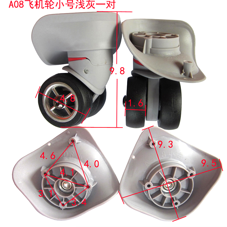 A08 màu máy bay bánh xe đẩy vali vali hành lý phụ kiện bánh xe phổ quát - Phụ kiện hành lý phụ kiện túi xách