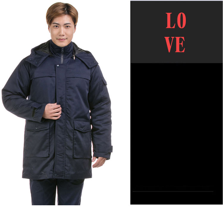 Meian mùa đông quần áo cotton nam dày áo khoác lao động dịch vụ bảo hiểm tự động dịch vụ sửa chữa dài phần lạnh quần áo cotton ấm áo khoác nam 2021