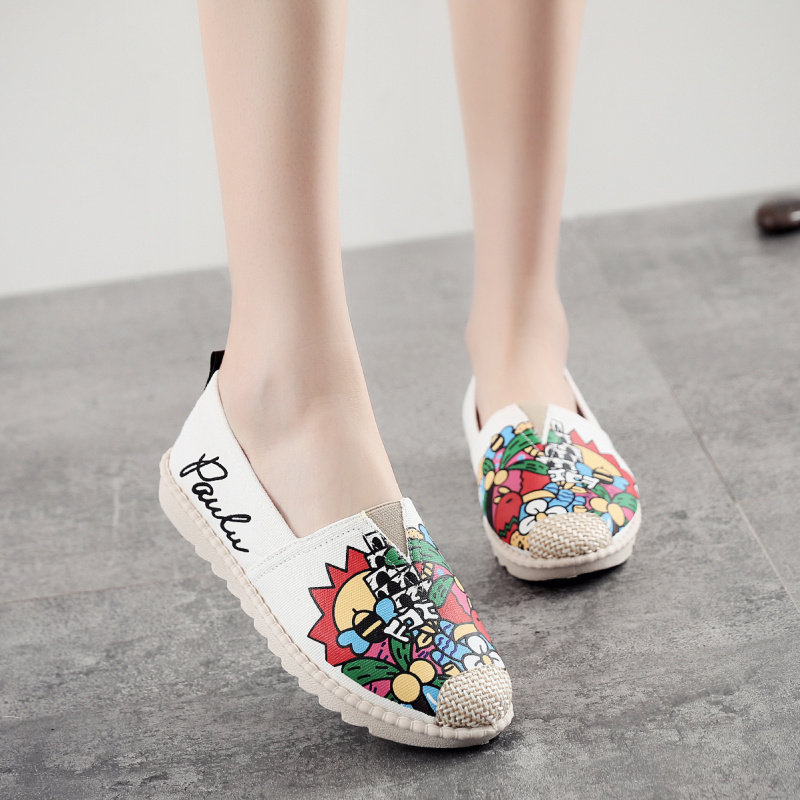 Autumn new slip-on canvas shoes old Beijing cloth shoes women's shoes casual shoes flat single shoes pregnant women shoes fisherman shoes