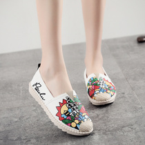 Fall new Foot Pedal Sailor Shoes Old Beijing Cloth Shoes Women Shoes Casual Shoes Flat Bottom Single Shoes Pregnant Women Shoes Fisherman Shoes