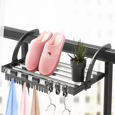 Balcony clothes artifact outdoor window sill small drying rack drying shoe rack adhesive hook folding window radiator hanger
