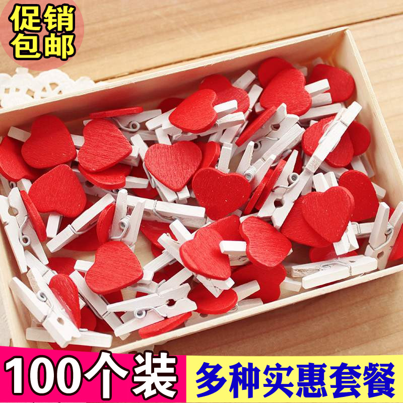 Photo Clip Hemp Rope Small Clip Color Loving Woody Wood Clips Photo Wall Decoration Photo Clip Convenient sticking clip clip