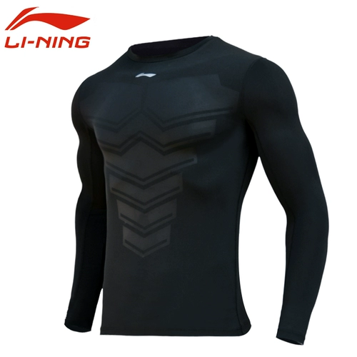 Li Ning, быстросохнущий спортивный лонгслив для спортзала для тренировок, баскетбольные высокие флисовые пули, в обтяжку