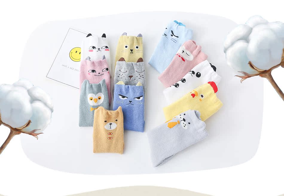 Mùa xuân và mùa thu Trẻ sơ sinh Trẻ em Vớ Cô gái Bông Trượt Thẻ qua Vớ Đầu gối Vớ cao dễ thương tất cho bé