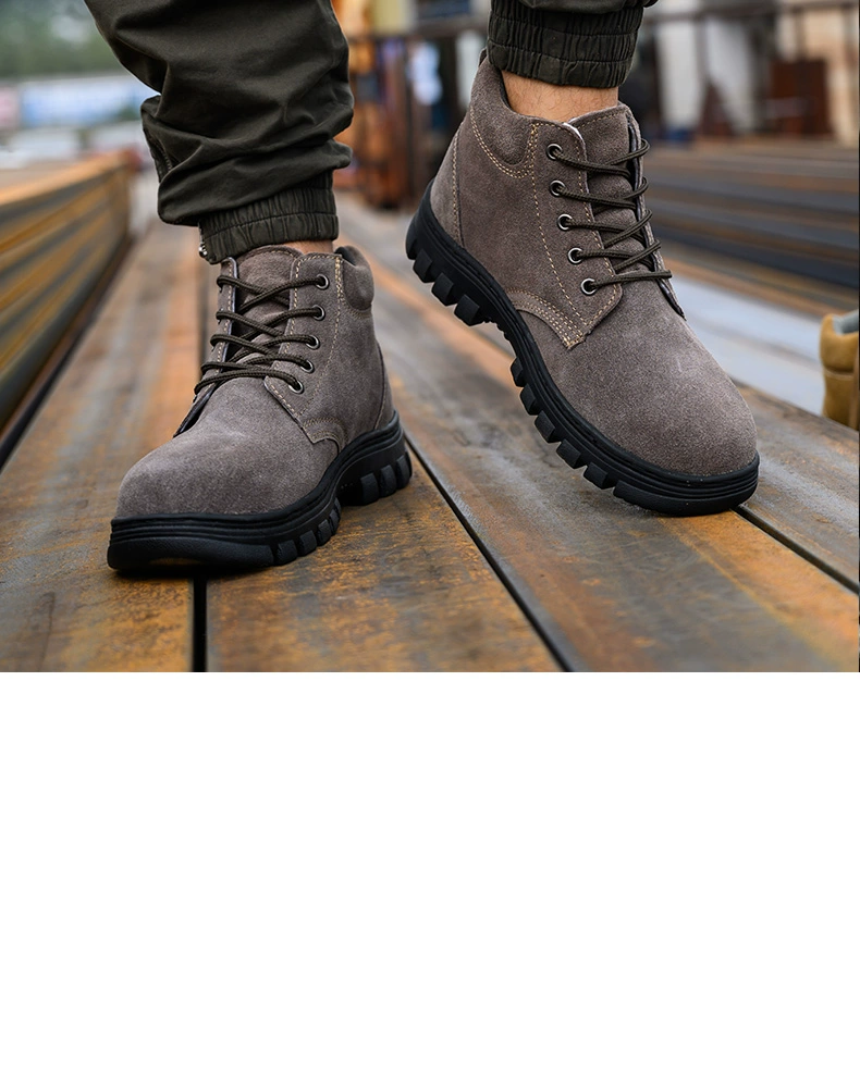 Men's labor protection shoes are anti-smash and puncture-proof steel toe welders special high-top work winter old protection with steel plate men's style