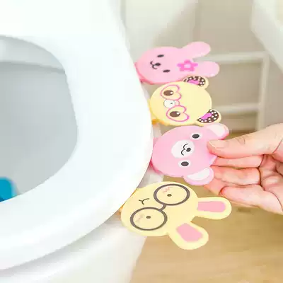 Korean cute cartoon toilet holder creative toilet toilet cover handpiece does not dirty hands uncover toilet cover