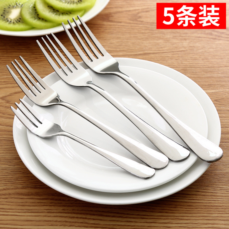 Western Dining Cutlery Small Fork Creativity Long Handle Stainless Steel Fork Fruit Fork Adult Home Children Dessert Salad Fork