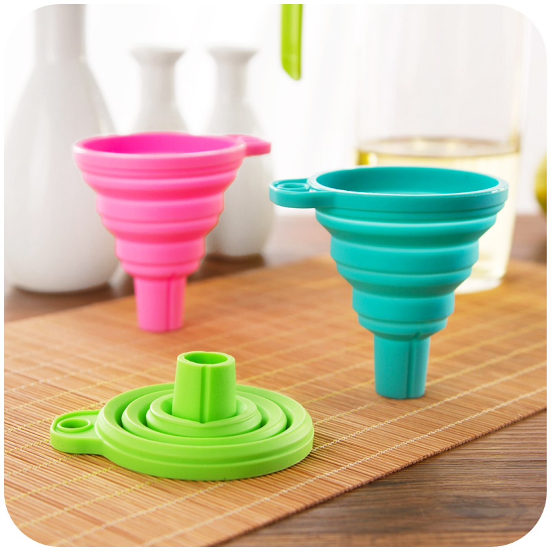 Creative Home Foldable Silicone Funnel Pouring Oil Pouring Tool Small Funnel Wine Pour Anti-splash Funnel