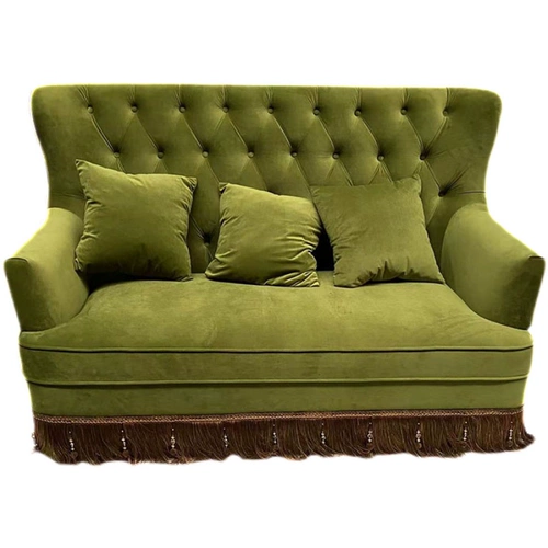 Ретро зеленый дизайнерский диван для двоих, мебель, французский ретро стиль, в американском стиле