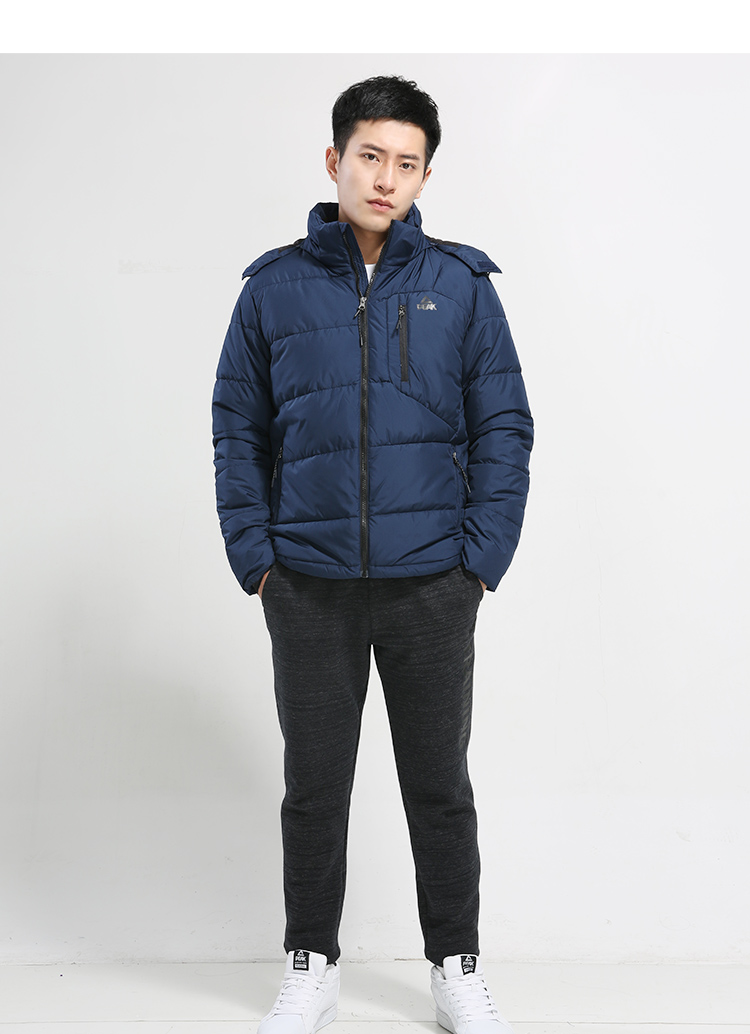 Mùa đông 2019 thu đông mới áo khoác nam cotton dày cổ điển cộng với áo nhung ấm áp nam đào tạo áo khoác trùm đầu - Quần áo độn bông thể thao áo phao bé trai