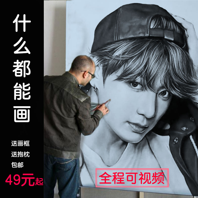 Sketch Portrait Custom Shaw Statue Painting Color Lead Painting Turn Hand-painted Head Painting Live-action Photo Generation Portrait Painting Character Watercolor Scenery