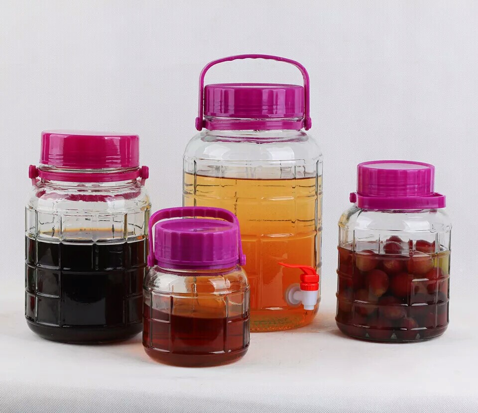 Thickened Lead-free Glass Bubble Wine Bottle Plum Wine Bottle Wine Brewing Bottle Salted Sauerkraut Sauerkraut Hermetic Jar