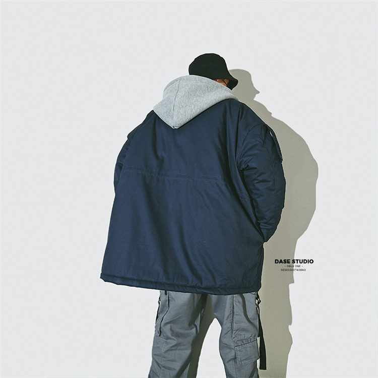 Cặp đôi mùa đông OVERSIZE nam và nữ dài phiên bản Hàn Quốc áo khoác cotton cotton rộng rãi áo khoác bf gió gió áo măng tô
