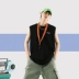 DASE Studio Summer Tide Thương hiệu Cặp đôi tay áo Vest nam Hip-Hop Loose Letter In Áo thun cotton vai - Áo vest cotton ao ba lo nam Áo vest cotton