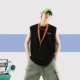 DASE Studio Summer Tide Thương hiệu Cặp đôi tay áo Vest nam Hip-Hop Loose Letter In Áo thun cotton vai - Áo vest cotton ao ba lo nam