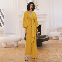 2020 new high-end evening dress dress dress female air field Queen banquet host long temperament big name dress thin