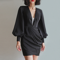 Black small evening dress dress female Hepburn style sexy thin 2020 new banquet temperament socialite party dress