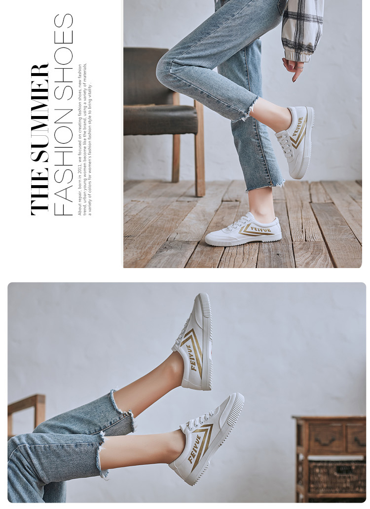 Feiyue bước nhảy vải trắng cổ điển giày thời trang hoang dã đôi mẫu giày thể thao nam và nữ theo dõi và giày lĩnh vực giày sinh viên - Plimsolls giày thể thao lining