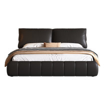 Dipu Italian Minimalist Nordic Leather Bed Modern Simple Light Luxury Leather Bed 2024 New Master Bedroom Soft Package Double Bed