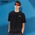 TRENDIANO Tide thương hiệu 2019 mới mùa xuân nam cá tính in chữ ngắn tay áo thun nam giản dị - Áo phông ngắn áo phông nam tay ngắn đẹp Áo phông ngắn