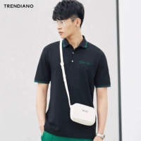 TRENDIANO mới 2018 nam mùa hè giản dị sọc áo cotton ngắn tay áo polo 3GC102320P áo polo tay dài