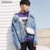 Xu hướng mùa xuân của nam giới TRENDIANO Cotton Loose Hole Casual denim Jacket 3GC104775P - Áo khoác đôi đồ ngủ nam Áo khoác đôi