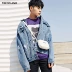 Xu hướng mùa xuân của nam giới TRENDIANO Cotton Loose Hole Casual denim Jacket 3GC104775P - Áo khoác đôi