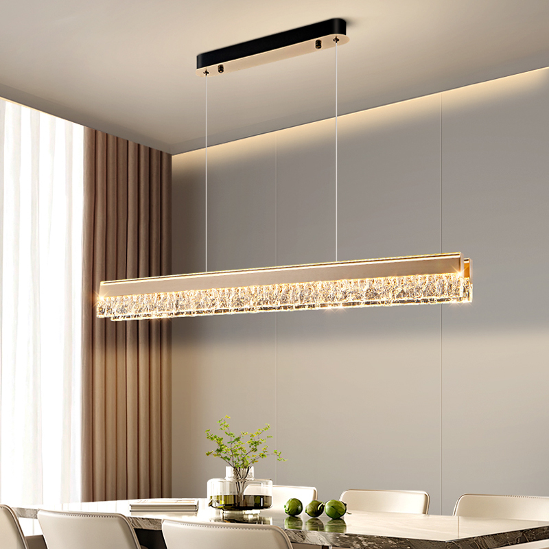 Restaurant Chandelier Modern Minimalist Creative Personality Nordic Led Long Strip Dining Table Bar Dining Room Italian Light Luxury Lighting Fixtures