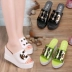 Mùa hè 2019 dép mới nêm không trơn đế dày đế giày đế xuồng cao gót đế xuồng một từ kéo dép nữ - Dép dép fila Dép