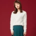 EHWG của phụ nữ retro lỏng lẻo đèn lồng tay áo len áo len 20177CB2332 - Vòng cổ áo len Vòng cổ áo len