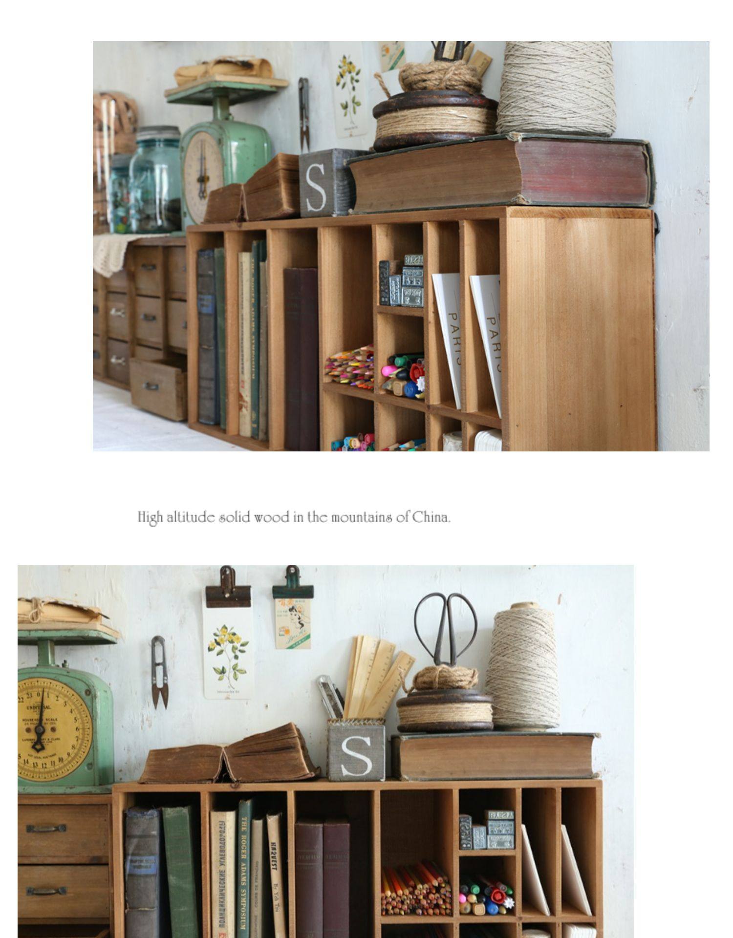 ペン収納ボックスレトロラティス本棚多方向配置ラック分類デスクトップ