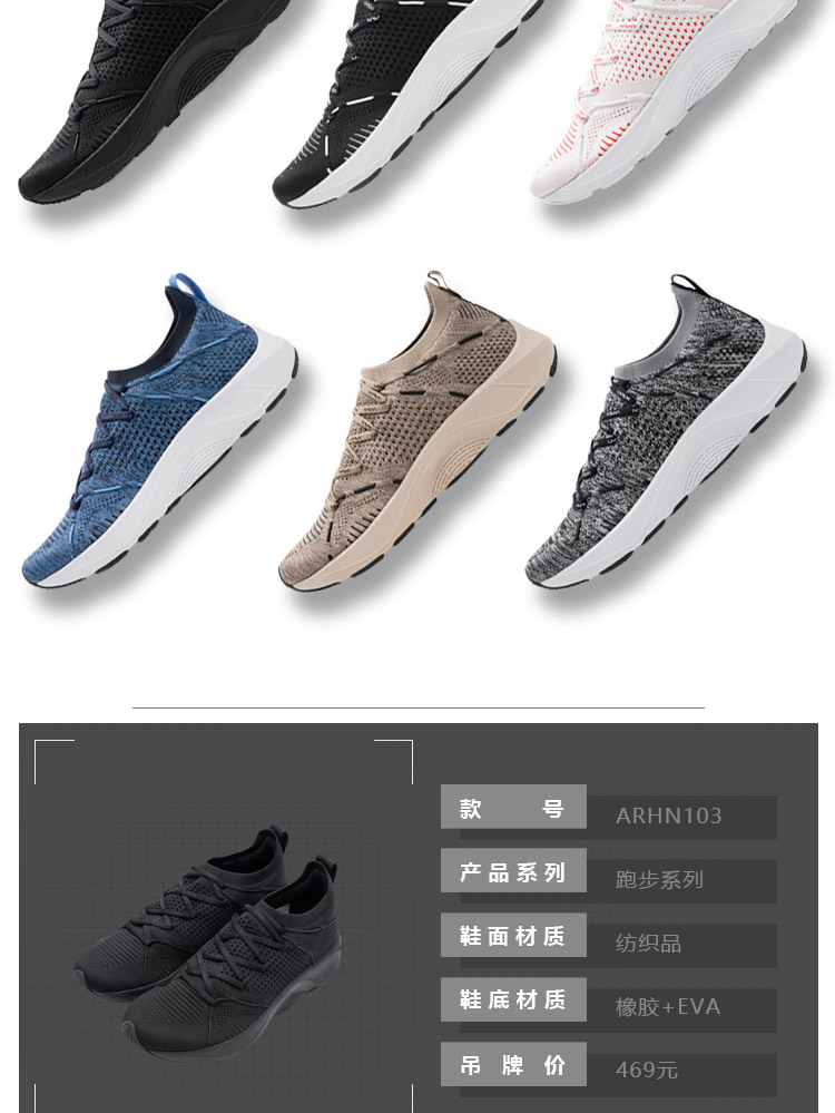 Giày chạy bộ nam Li Ning 2019 xuân hè mới lưới thoáng khí hấp thụ sốc giày chạy giày thể thao nam ARHN103 - Giày chạy bộ giày đi bộ nam
