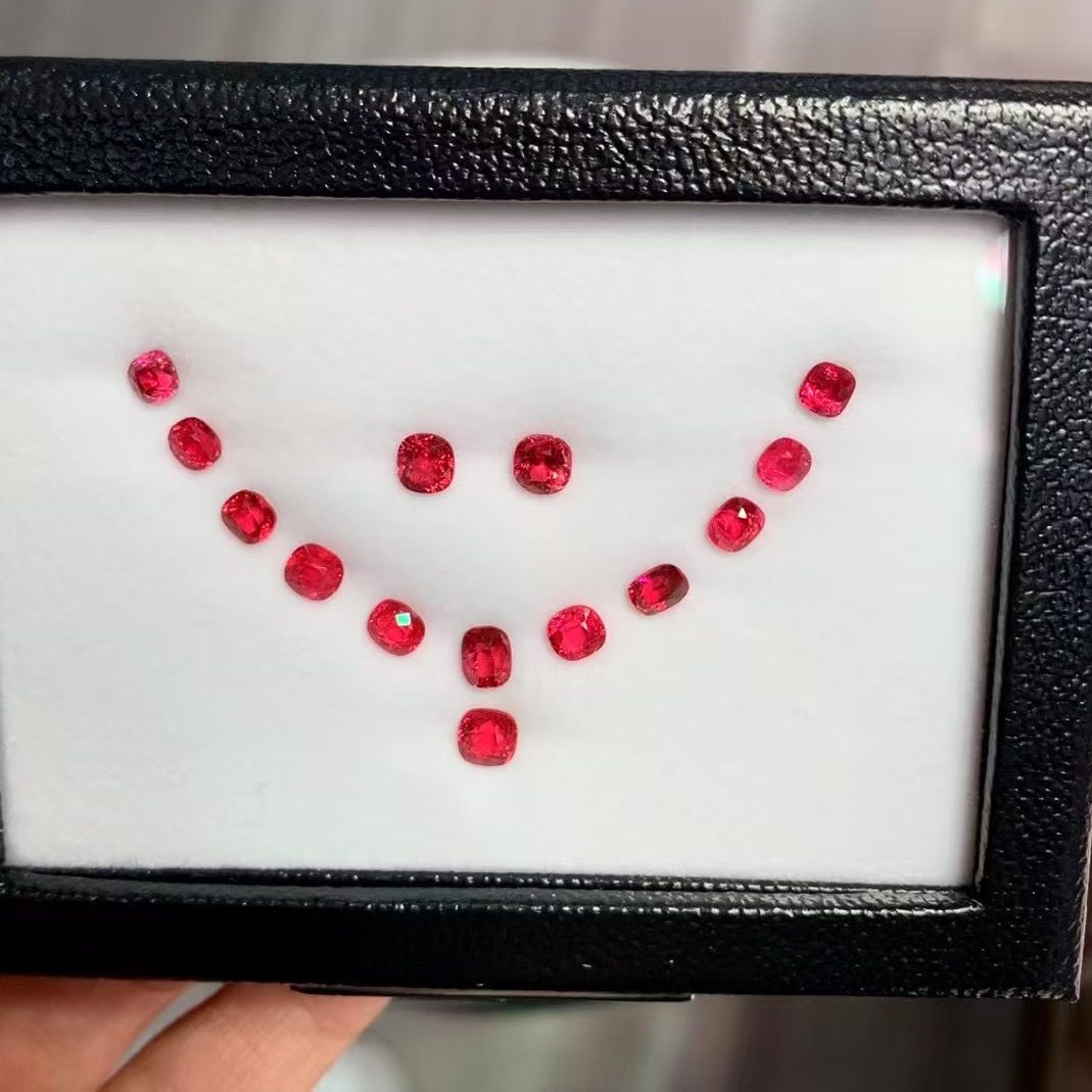 6.68克拉缅甸绝地尖晶石套装：💎荧光霓虹感+超强火彩，让你成为派对焦点！✨-裸石-淘宝好物网, image size:1069x1069