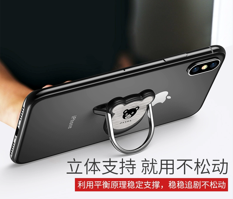 Điện thoại di động khóa vòng đeo khóa 8vivo Huawei dán loại Apple 7 ngón đeo nhẫn khóa 6plus phổ p nữ - Nhẫn nhẫn bạc nam