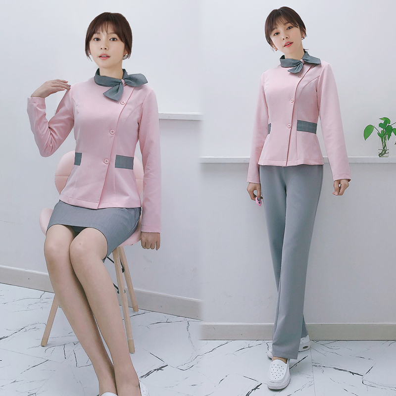 New medical uniform two-piece suit nurse dress long sleeve beauty mastermaster medical nursing maternal and baby embroidery suit