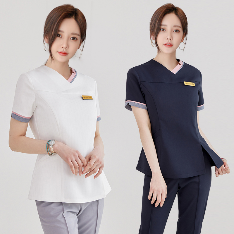 Wind-like Korean clothes hand washing clothes children's mother and child care dentist work clothes nurse clothes short-sleeved operating room isolation clothes