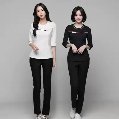 Korean stylist work clothes pants set beauty salon beautician work clothes spa Pedicure Foot Bath technician uniform