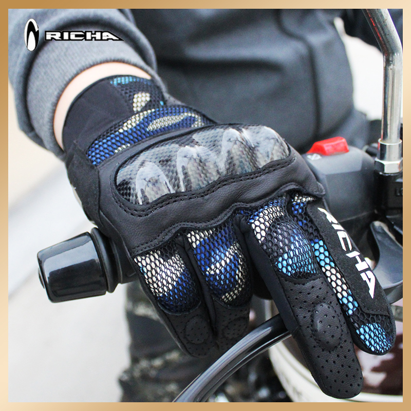 Belgian RICHA Summer Locomotive Gloves Men And Women's Touch Screen Camouflage Locomotive Rider Gloves Anti-Fall Breathable