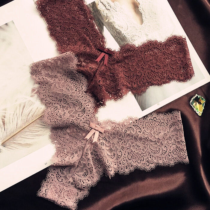 New products eyelash Double V waist head European and American upscale T-character trousers Sexy low waist underpants female shorts lace mesh yarn-Taobao