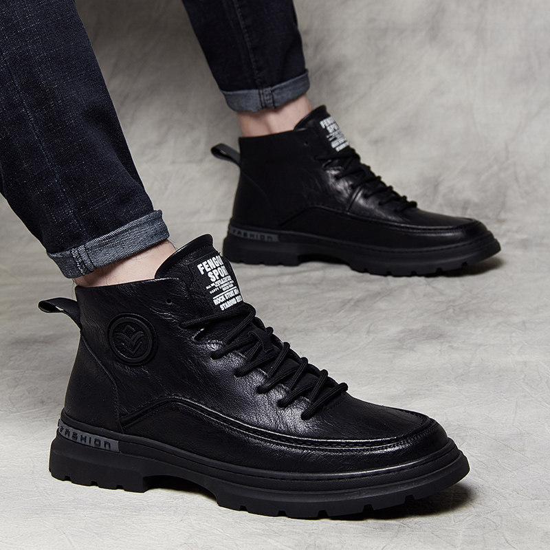 Trendy brand high tube Martin boots men's Korean version 2022 autumn British style trend all-match inner increase casual leather sneakers