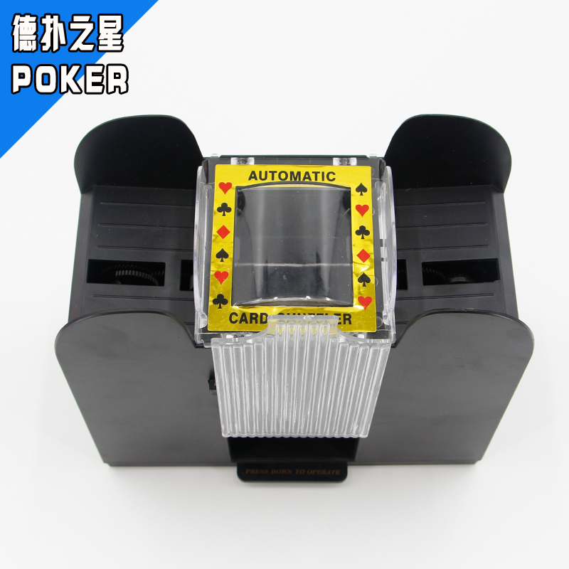 Texas Hold'em Ordinary Plastic Shuffler 6 Pairs Shuffler Plastic Compatible with Poker and Battery Ratio Size