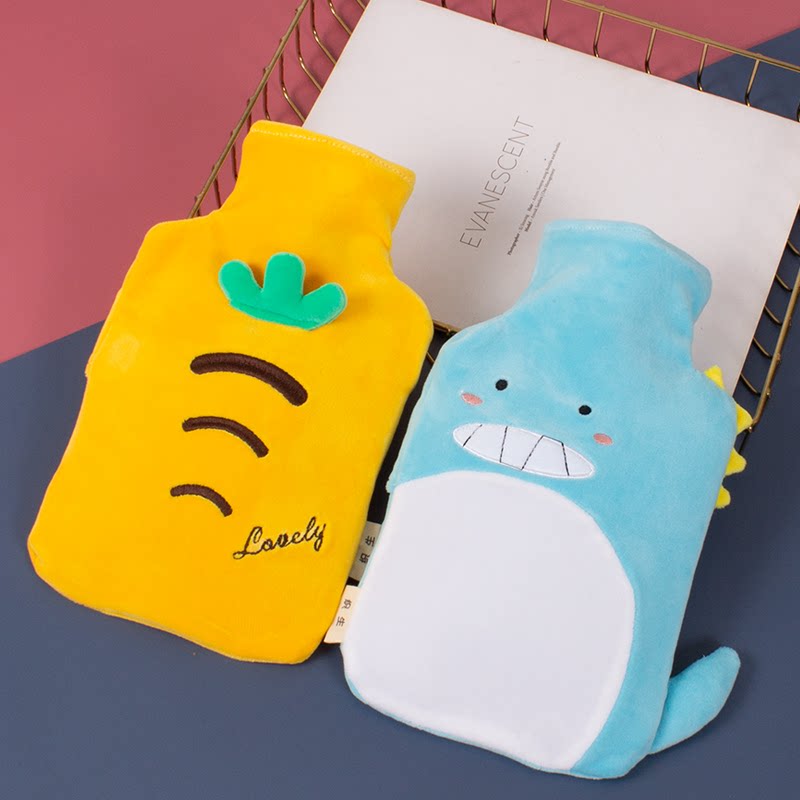 Water Injection Hot Water Bag Warm Belly Student Women Plush Cloth Cute Cartoon Warm Hand Baby Water Small Large Size Warm Water Bag