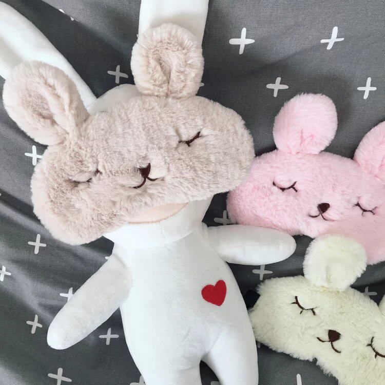 Blindfold sleep shading breathable female adult with ice bag Cartoon Cute Plush Rabbit Korea Personality Ice Hot Compress