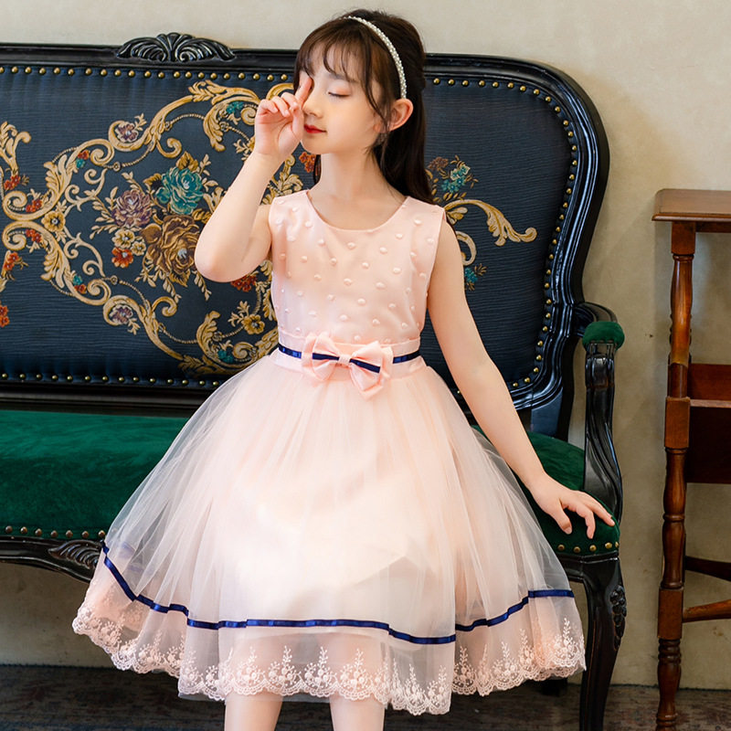 Summer girls foreign dress children's net red popping fairy summer dress Korean version of Snow White net gauze skirt princess dress